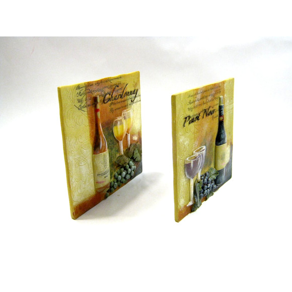 Set of 3D Textured Wine Drinkers Cafe Bistro style Kitchen Wall Art - Picture 5 of 8